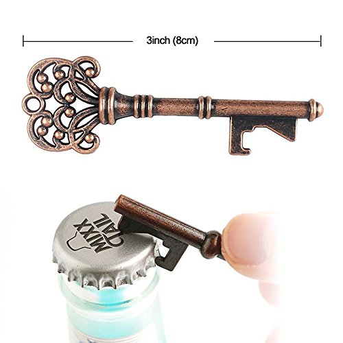 Llave abrebotellas para decoración de bolsas de recuerdos de boda de Awtlife, 50 piezas, estilo vintage, 5 estilos