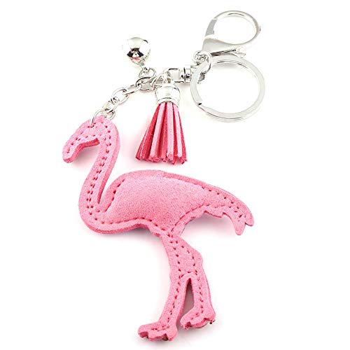 Llavero, Elegante Bolso de Flamenco de Cristal Rosado, Colgante con dijes, Llavero de Regalo, con Cadena