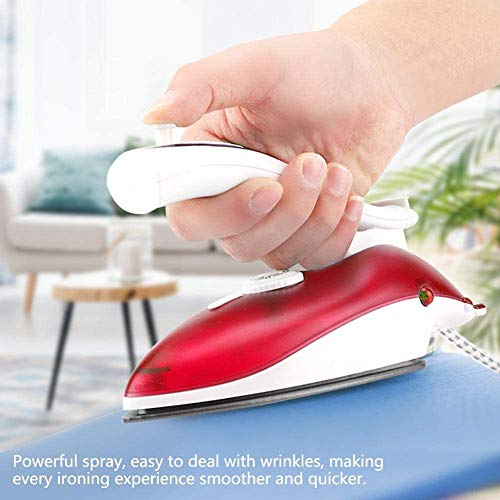 LLDKA Plancha de Vapor Casquillo único Antiadherente de Vapor de Potencia de 800 W de Potencia de Hierro Arrugas Antiadherente,Rojo