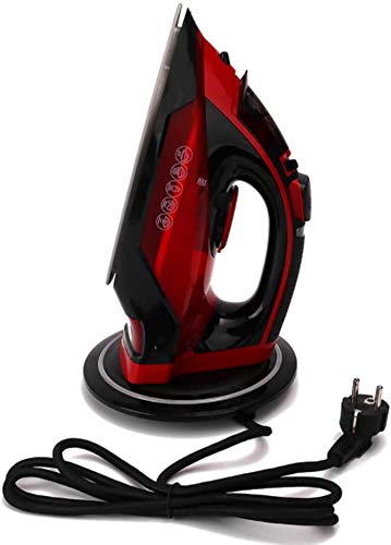 LLDKA Plancha de Vapor, Vapor Wireless Central Que Tiene portátil automática, para la Tela del Textil y del Vestido Vapor House Travel,Rojo