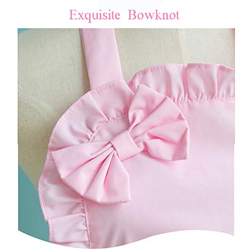 Lllunimon Retro Volante Delantal Lindo Manera de la Princesa Limpieza Falda de Novia Precioso Rosado de la Cocina Delantal de Cocina Delantales con Bolsillos Amor
