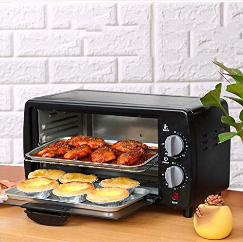 Lloow 9L Mini Horno con 600W Ajustable de Temperatura 0-230 ° C y 60 Minutos de Tiempo de Tres Capas posición de Nuevo el Control Independiente de Temperatura de Arriba Abajo Horno eléctrico