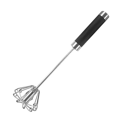 LLTT Home Herramientas de Cocina Semi-automática Manual Eggbeater Auto Herramientas de torneado de Acero Inoxidable Batir la Batidora Licuadora Huevo (Color : Black)