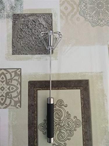 LLTT Home Herramientas de Cocina Semi-automática Manual Eggbeater Auto Herramientas de torneado de Acero Inoxidable Batir la Batidora Licuadora Huevo (Color : Black)