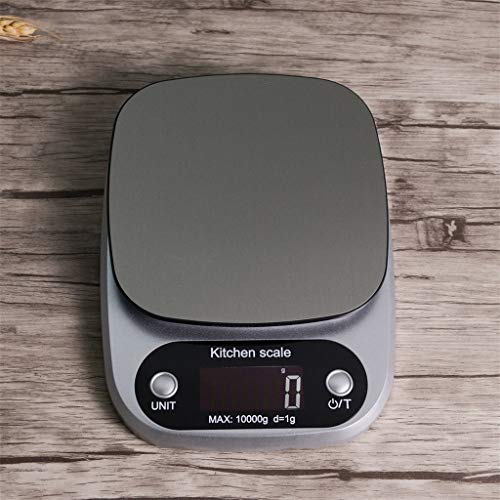 Ln-ZME Pantalla LCD Plateada Rango de Escala de Cocina/Sub-Escala 10kg / 1g Conveniente y Rápido Esencial para la Cocina (con Batería)