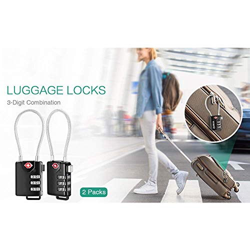 LNDDP 2PCS Cerradura Equipaje Digital TSA Candado Seguro Maletas Maletas Mochilas Equipaje Pequeños gabinetes Bolsas para computadora Viajes