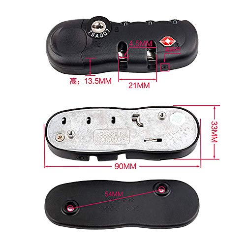 LNDDP Candado combinación 3 dígitos para Maleta Equipaje Travel TSA Secure CoLock