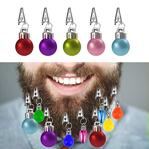 Locisne Multi Colored 12 Mini Barba Adorno navideño Adornos con Adornos para el Pelo Novedad Diversión Festivo Regalo para Navidad Clásico Novedad Diversión Festivo Fantástico Accesorio para Fiestas