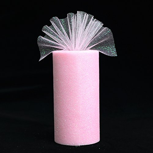 Log-Cabin rollo de cinta de tela de tul con purpurina brillante cinta de malla brillante 6 pulgadas de ancho 25 yardas de longitud para falda de tutú decoración de bodas camino de mesa