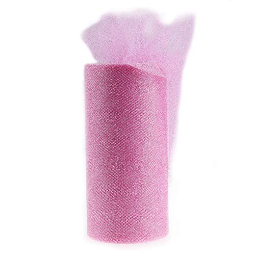 Log-Cabin rollo de cinta de tela de tul con purpurina brillante cinta de malla brillante 6 pulgadas de ancho 25 yardas de longitud para falda de tutú decoración de bodas camino de mesa