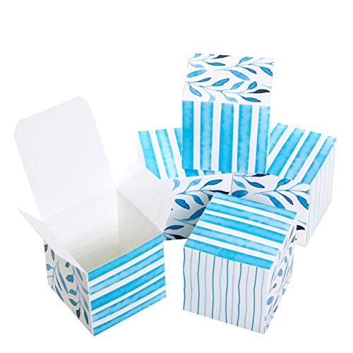 Logbuch-Verlag - Caja de cartón pequeña azul de 7 x 7 cm para rellenar, joyero, dulces, regalo para invitados, caja plegable, embalaje con tapa DIY 25 Stück