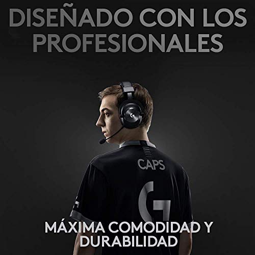Logitech G PRO X Auriculares Inalámbricos Lightspeed Gaming, Micrófono Blue Voice, 50mm Pro-G Drivers, DTS X 2.0 Sonido Envolvente, Batería 20+ Horas, Almohadillas de cuero, Tarjeta USB, PC/Mac, Negro