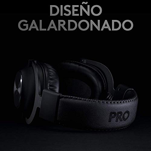 Logitech G PRO X Auriculares Inalámbricos Lightspeed Gaming, Micrófono Blue Voice, 50mm Pro-G Drivers, DTS X 2.0 Sonido Envolvente, Batería 20+ Horas, Almohadillas de cuero, Tarjeta USB, PC/Mac, Negro