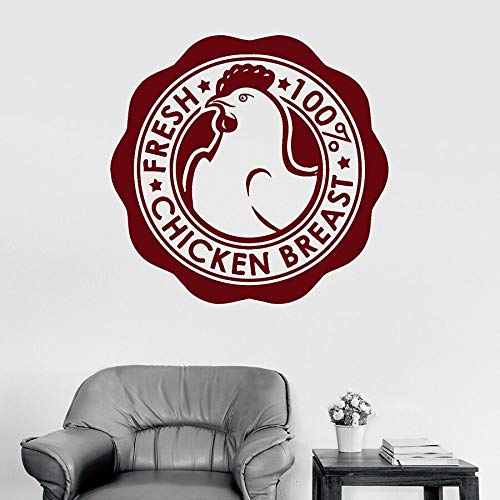 Logotipo de pollo etiqueta de la pared tienda de comestibles pechuga de pollo de negocios calcomanías para ventanas microscópicas restaurante decoración de interiores mural