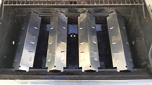 LOKHING 98531 (Paquete de 4) Placa calefactora de Acero Inoxidable, Barra aromatizante de Repuesto para Campingaz, Landmann, Char-Broil y Otros Modelos