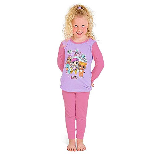 L.O.L Surprise Dolls Pijama para niñas Soft Cotton PJs Pijamas Confetti Pop Pjs Lil Sisters (7-8 años, 3 Personajes Rosa)
