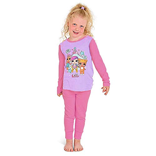 L.O.L Surprise Dolls Pijama para niñas Soft Cotton PJs Pijamas Confetti Pop Pjs Lil Sisters (7-8 años, 3 Personajes Rosa)