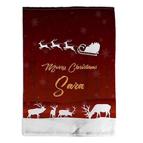 LolaPix Saco Papa Noel Personalizado con Nombre/Texto. Regalos Navidad Personalizados. Varios Diseños y Tamaños a Elegir. Santa Claus