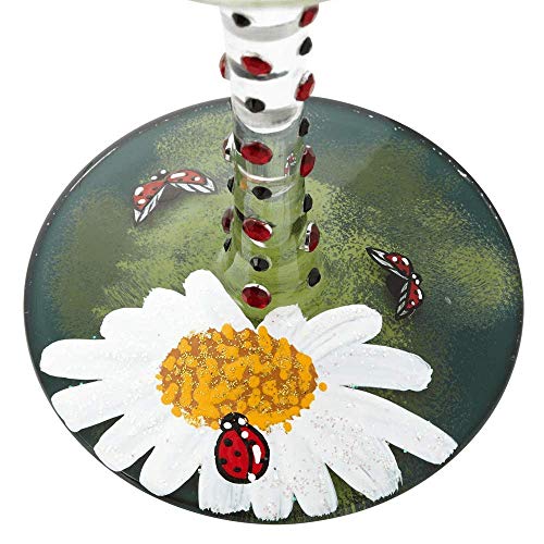 Lolita Copa de Vino Diseño Mariquita, Vidrio, Multicolor, 8.50x8.50x22.50 cm