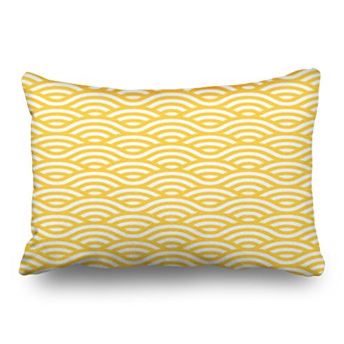 LOLYeah Fundas de Almohada Diseño de Ondas Amarillas, sin Costuras, con Estampado Italiano, para Decoración del hogar