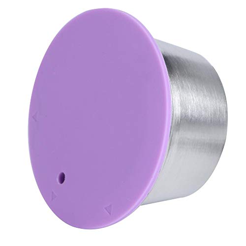 Longzhou Cápsulas de café Reutilizables, Taza de cápsula de café Recargable Reutilizable de Acero Inoxidable Apta para la cafetera Dolce Gusto(púrpura)