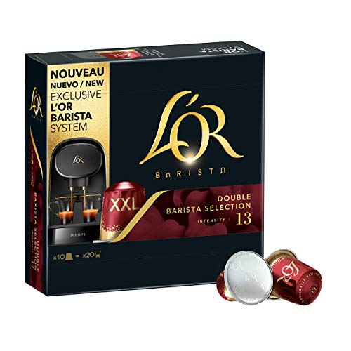 L'OR BARISTA,Cápsulas Doble Barista Selection Intensidad 13 - Exclusivas para cafeteras L'OR BARISTA, Pack de 5 x 10 [Total 50 cápsulas]