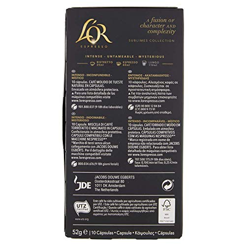 L'Or Espresso Café Or Noir Intensidad 11, 100 cápsulas de cafe