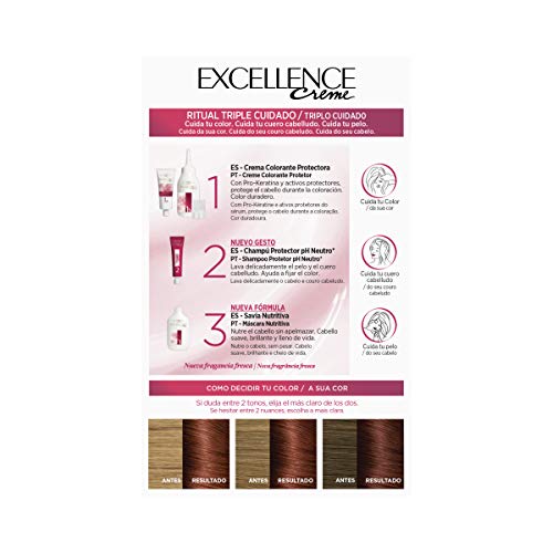 L'Oréal Paris Excellence Creme Tinte Tono 6.46 Rubio Oscuro Cobrizo Caoba - 50 ml