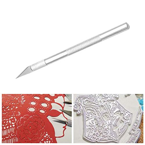 Lorenlli Cuchillo Craft portátil Precisión Cuchilla Cortador Mango antideslizante Herramienta de Grabado de Metal Profesional para Papel de Madera Plantilla
