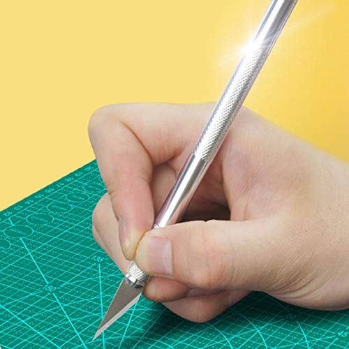 Lorenlli Cuchillo Craft portátil Precisión Cuchilla Cortador Mango antideslizante Herramienta de Grabado de Metal Profesional para Papel de Madera Plantilla