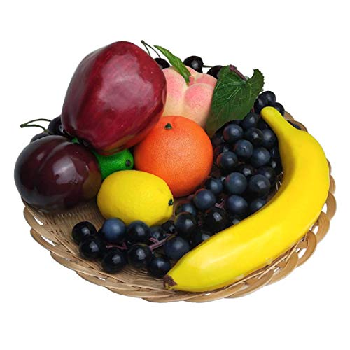 Lorigun Set de Frutas Artificiales para decoración de Accesorios de Frutas Falsas, 10 Tipos de Frutas (Total 12 Piezas)