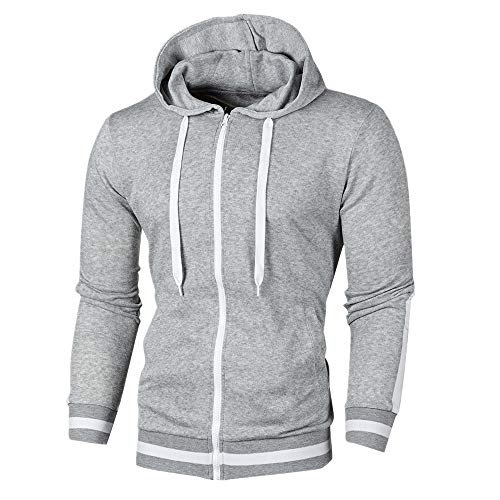 Los hombres Sudaderas Otoño Invierno Cremallera Ropa Deportiva Patchwork Sudadera Manga Larga Abrigo Ropa