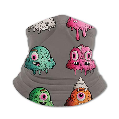 Los niños cara toalla protectora con poket interior varios Puff Monster 3d impreso Sunproof transpirable cuello bufanda para uso al aire libre o diario