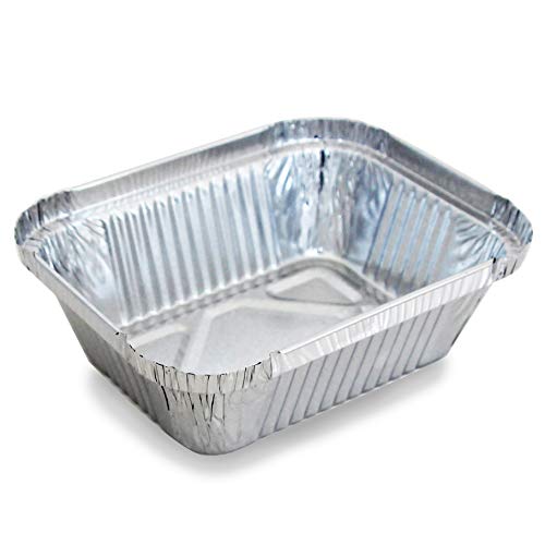 Lote de 100 bandejas de Aluminio Desechables con Tapa para Transportar Alimentos, congelar, cocinar (1 Compartimento de 800 ml)