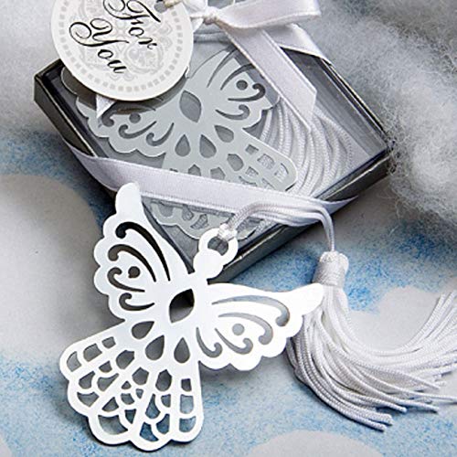 Lote de 26 Punto De Libro Angel Con Borla En Cajita - Recuerdos y detalles para invitados de Comuniones. Marcapáginas comunión.