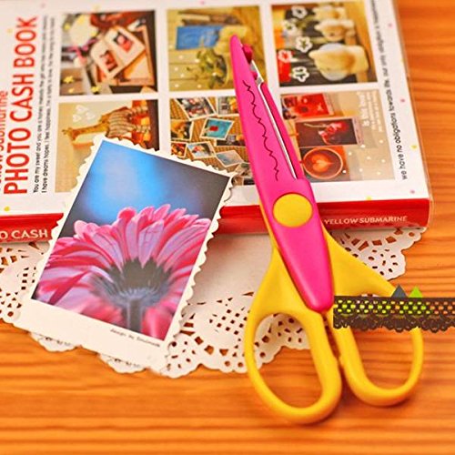 Lote de 6 tijeras KINGSO para artesanía, para cortar fotos y papel, diversos diseños