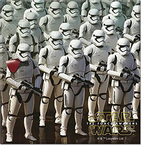 Lote de Cubiertos Infantiles Desechables "Star Wars Último Jedi" (16 Vasos, 16 Platos y 20 Servilletas) .Vajillas y Complementos. Juguetes para Fiestas de Cumpleaños, Bodas, Bautizos y Comuniones.