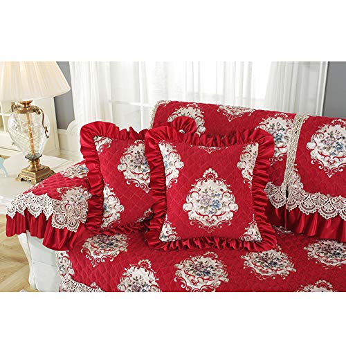 LOVE-CUSHION Funda De Sofá Chenille,Invierno Felpa Gruesa Estilo Europeo Tela Cojín del Sofá con Dobladillo,11 Colores E-110 * 110cm+hem