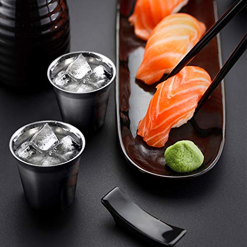 Love-KANKEI® Tazas Espresso de Pared Doble Tazas Aisladas de Acero Inoxidable 150 ml / 5 oz Set de 2