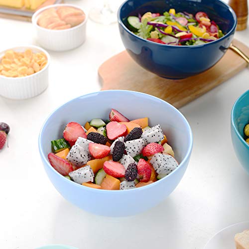 LOVECASA Juego de Cuencos 3 PCS Tazones Grandes 1900ML, Ensaladera Tazón de Merienda, Sopa, Frutas, Tazones de Consomé, Porcelana, Colores