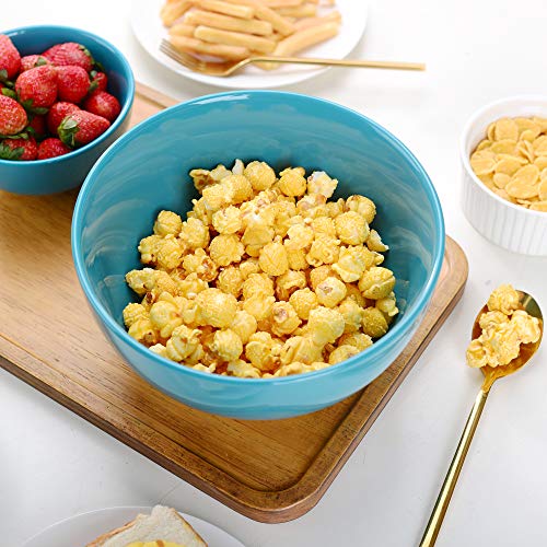 LOVECASA Juego de Cuencos 3 PCS Tazones Grandes 1900ML, Ensaladera Tazón de Merienda, Sopa, Frutas, Tazones de Consomé, Porcelana, Colores
