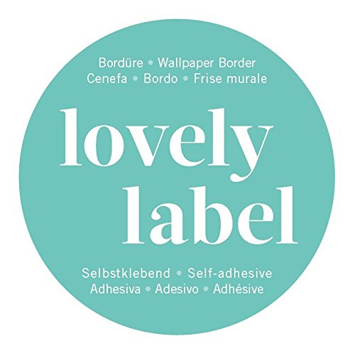 lovely label, Cenefa autoadhesiva, 450 x 11,5 cm, diseño de nubas, Fucsia