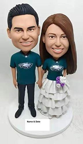 Lovemotor Escultura de Arcilla Personalizada Sculpting Cara Real muñeca Humana por Arcilla polimérica Figura Pastel de Bodas Topper decoración Regalo (Bobblehead)