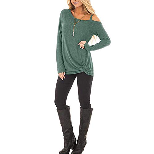 Lover-Beauty Camisa Mujer Casual Suelto Manga Corta Vestido Blusa Verde