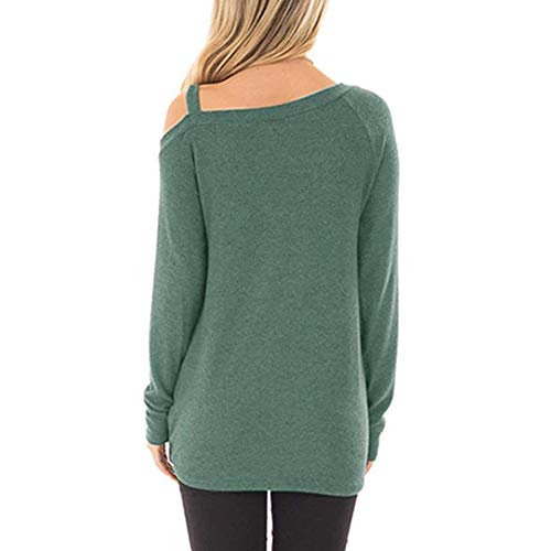 Lover-Beauty Camisa Mujer Casual Suelto Manga Corta Vestido Blusa Verde