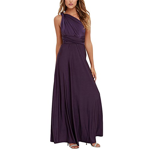 Lover-Beauty Vestido Largo Mujer para Noche y Fiesta Casual Algodón Ropa Top Falda Espalada Descubirta Dama de Honor Sexy y Elegante Verano de Novia Sin Manga y Un Hombro