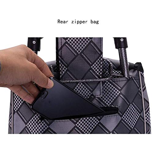 LQBDJPYS Gran Capacidad de Peso Ligero Ruedas de carros autoservicio Empuje del Bolso del Carro con Las Ruedas de Patrones de diseño Ruedas (Color : Red)