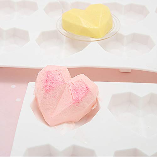 LQG Pastel De Silicona del Molde En Forma De Corazón Fácil Desmoldeo 8 Tazas para Hornear Pan para Fiesta De Cumpleaños O La Ducha De Bebé Temas De La Torta, Primero De La Magdalena