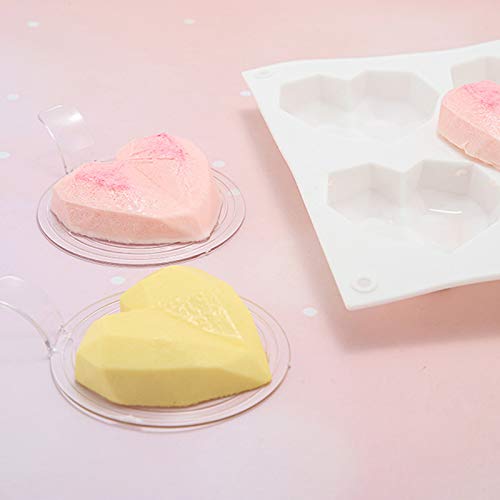 LQG Pastel De Silicona del Molde En Forma De Corazón Fácil Desmoldeo 8 Tazas para Hornear Pan para Fiesta De Cumpleaños O La Ducha De Bebé Temas De La Torta, Primero De La Magdalena
