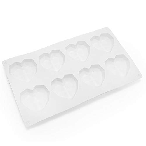 LQG Pastel De Silicona del Molde En Forma De Corazón Fácil Desmoldeo 8 Tazas para Hornear Pan para Fiesta De Cumpleaños O La Ducha De Bebé Temas De La Torta, Primero De La Magdalena